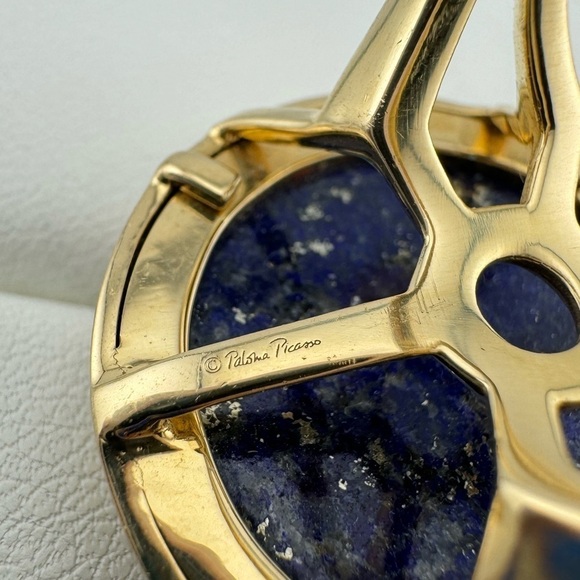 RARE Tiffany & Co. 18k Paloma's. Zellige Cocktail Ring with Lapis Lazuli Size 7 - Picture 7 of 10